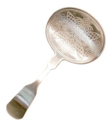 Oval with Punchwork Design Tea Scoop - Stainless Steel - Oval with Punchwork Design Tea Scoop  - Harney & Sons Fine Teas