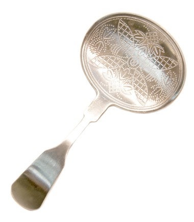 Oval with Punchwork Design Tea Scoop - Stainless Steel - Oval with Punchwork Design Tea Scoop - Harney & Sons Fine Teas