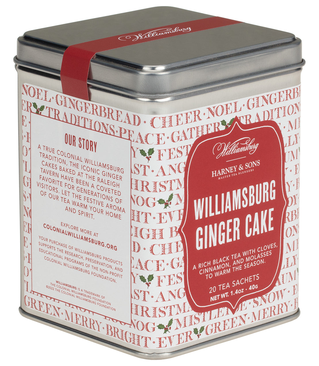 Williamsburg Ginger Cake, Tin of 20 Sachets