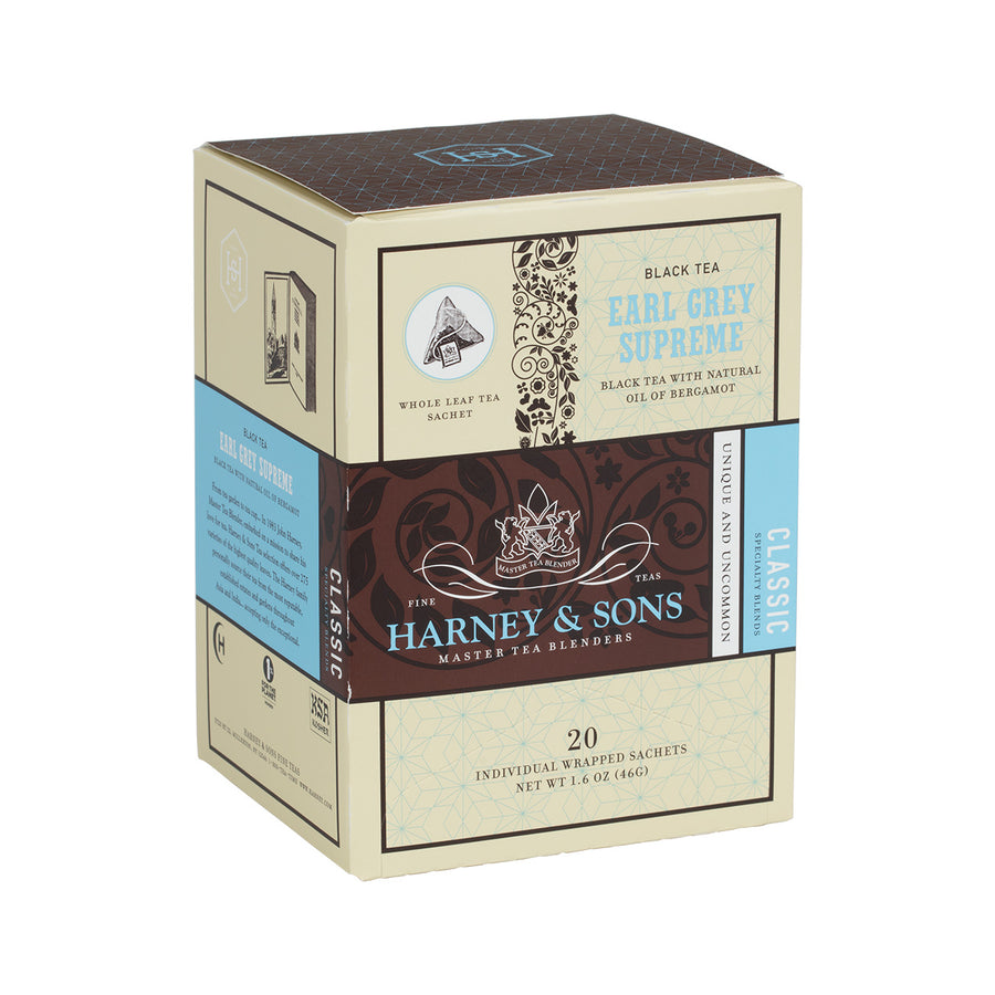 Earl Grey Supreme Tea Box of 20 Sachets Harney & Sons Fine Teas