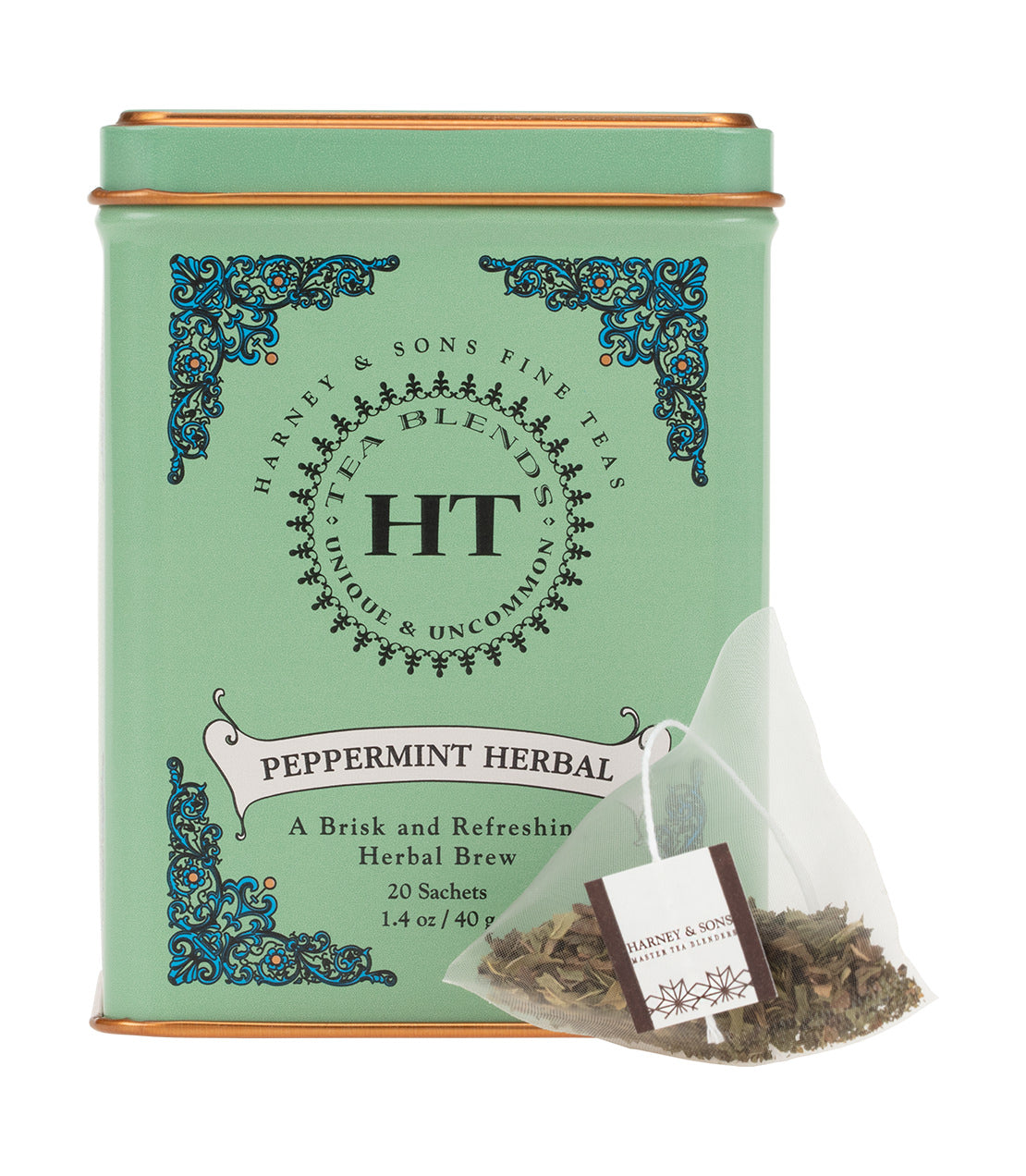 HT Peppermint Herbal, Tin of 20 Sachets - Sachets HT Tin of 20 Sachets - Harney & Sons Fine Teas- Sachet and Tin