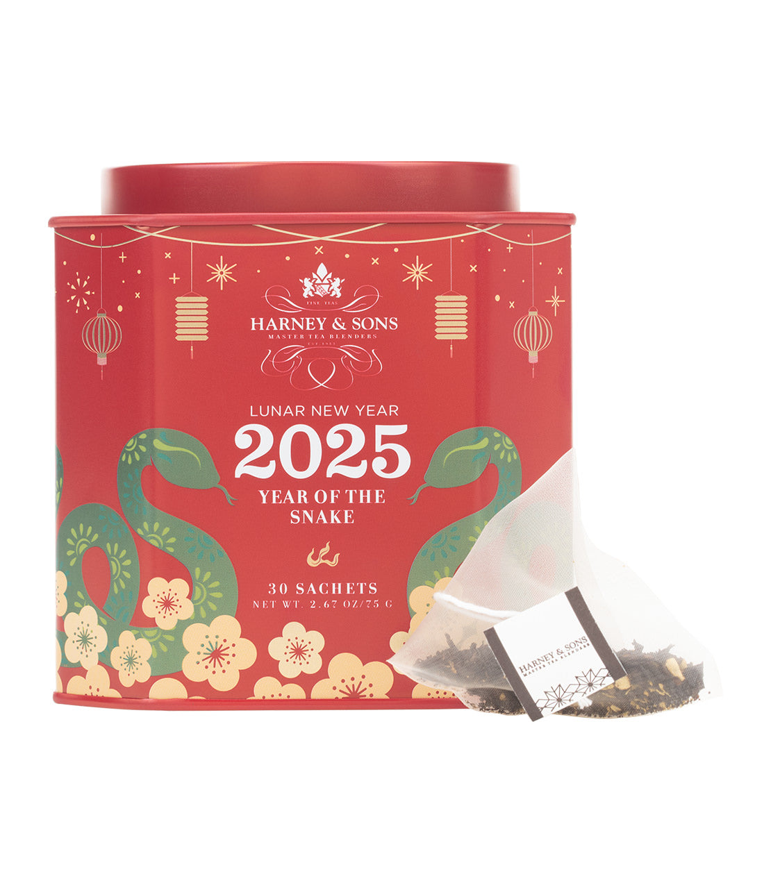 Harney and Sons- Lunar New Year- 2025- Year of the Snake- Tin with 30 Sachets- Pyramid Sachet