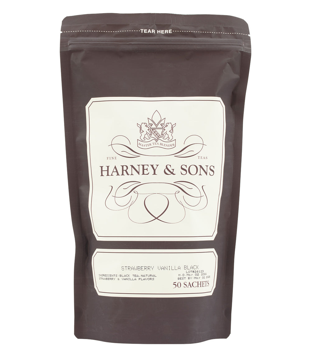 Harney & Sons Strawberry Vanilla Black Tea Sachets (50 Count) Harney