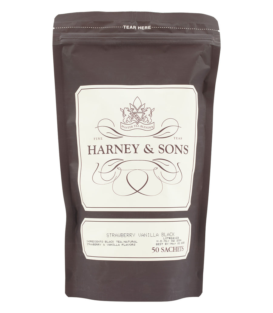 Harney Sons Strawberry Vanilla Black Tea Sachets (50 Count) Harney