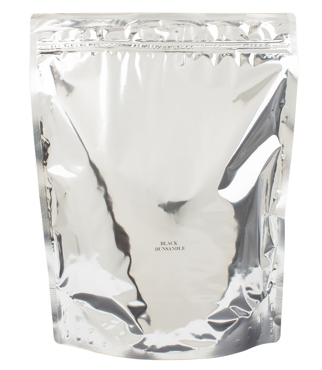 Sleek silver packaging of Dunsandle Black product, featuring a minimalist design and clear labeling.