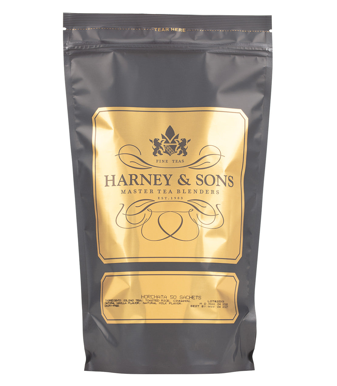 Harney & Sons Fine Teas- Horchata- Black and gold bag of 50 sachets