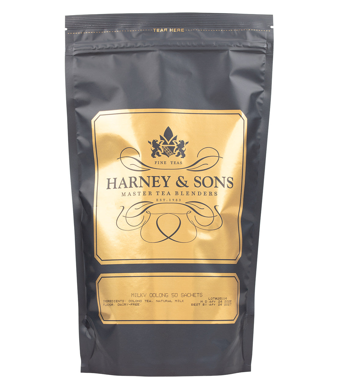 Harney & Sons Fine Teas- Milky Oolong- Black and Gold Bag of 50 Sachets