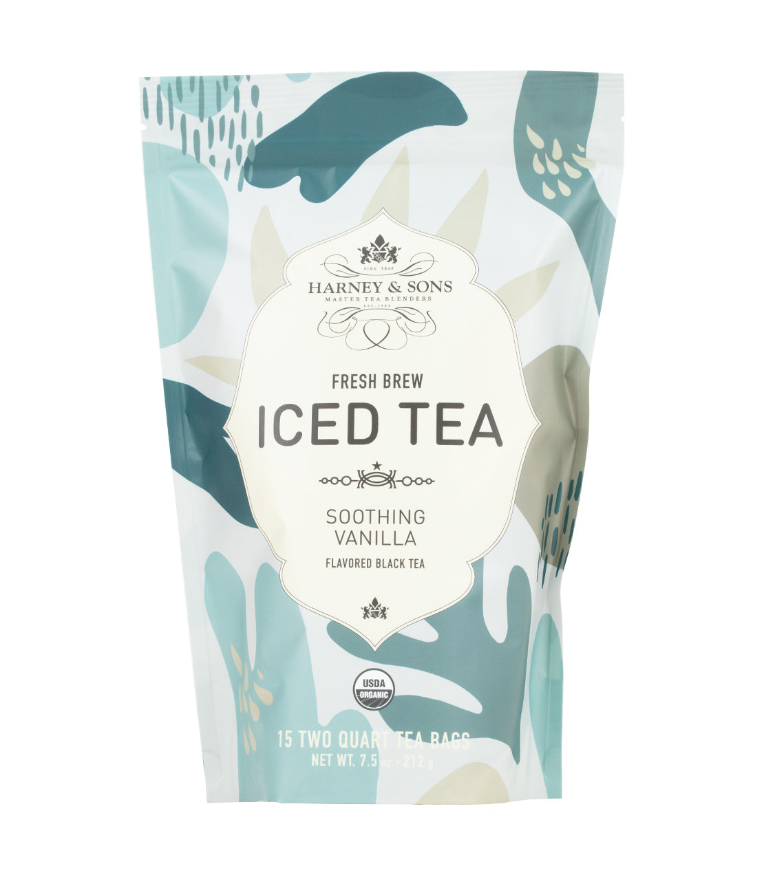Harney & Sons Fine Teas- Fresh Brew Iced Tea- Organic Soothing Vanilla- Bag of 15 2-Quart Tea Bags