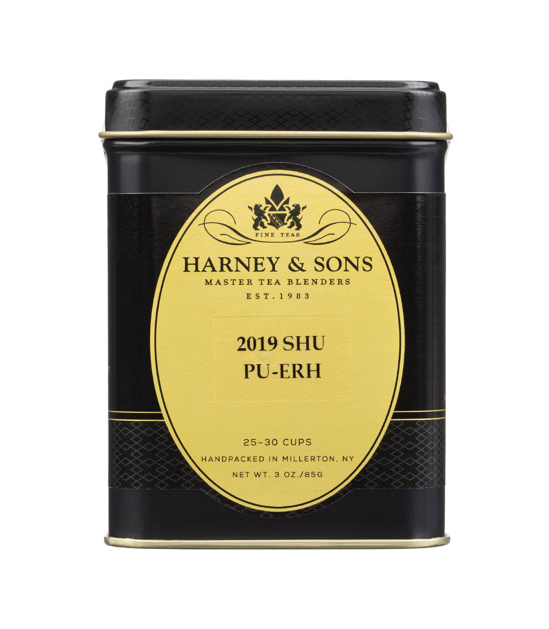 Harney & Sons Fine Teas- 2019 Shu Pu-Erh- Loose 3oz black and gold tin