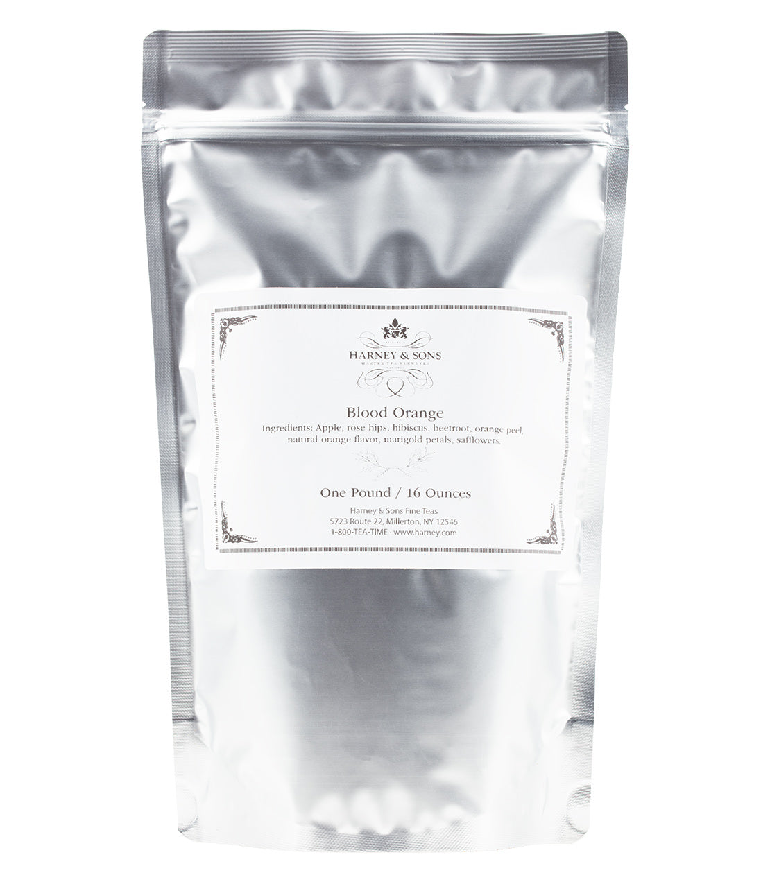 Harney & Sons Fine Teas- Blood Orange- 1lb silver bag of loose tea- White label