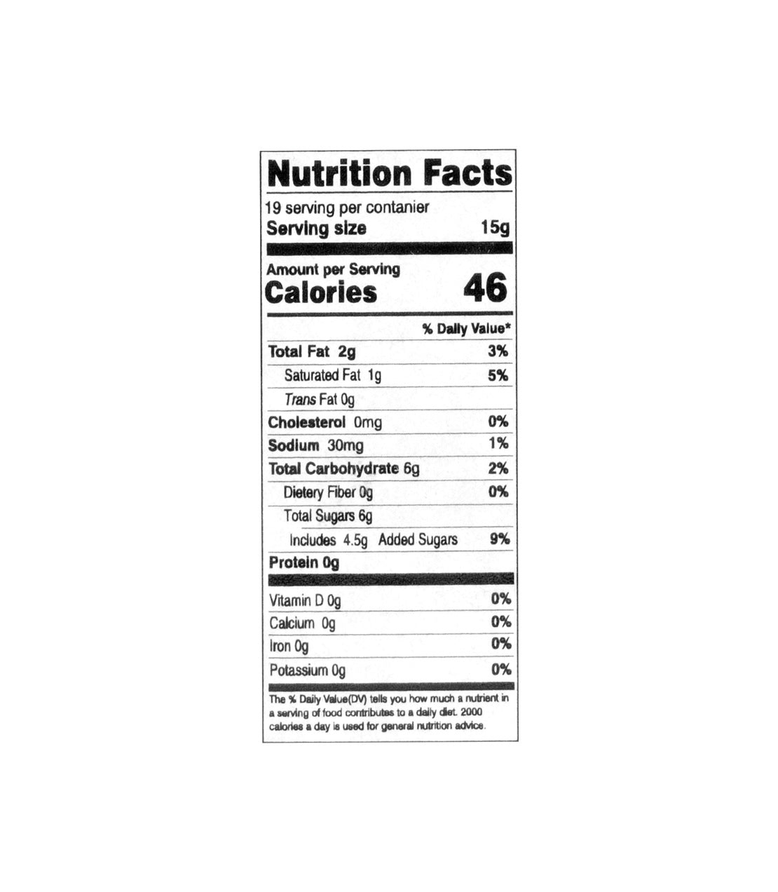 Agave Sweet- Cajeta with agave syrup- 100% Natural- Nutrition Facts- Serving Size 15g- Calories 46