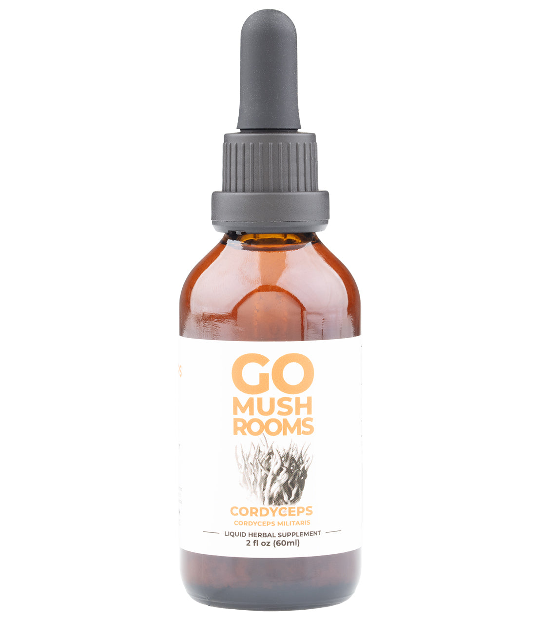 Go Mushrooms- Liquid Herbal Supplement- 2fl oz dropper bottle- Cordyceps