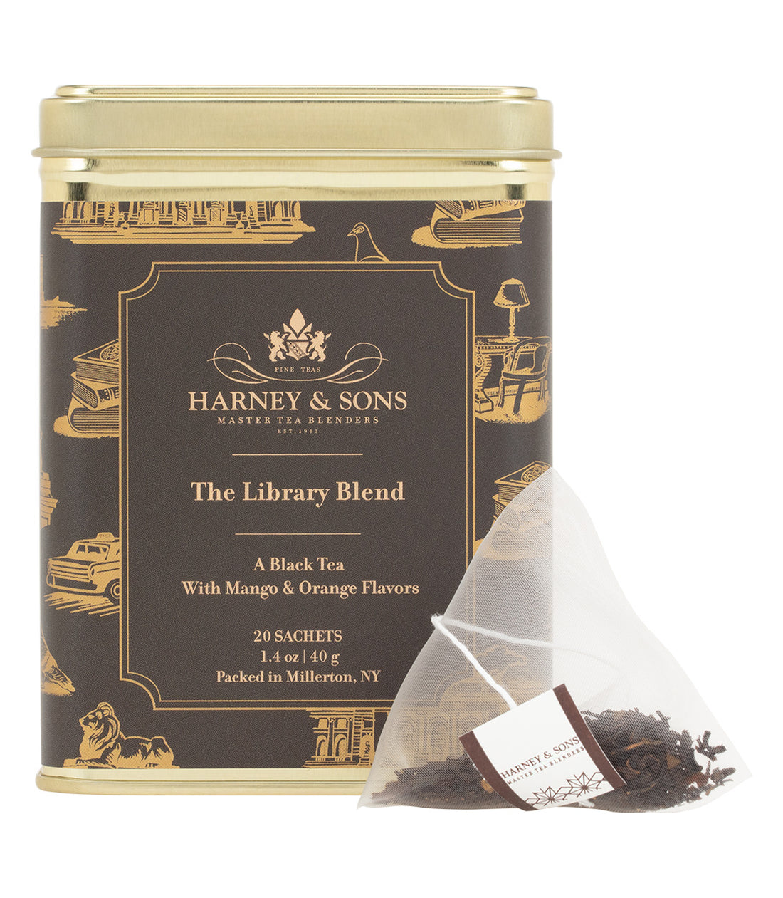 The Library Blend | Tin of 20 Sachets | Premium Loose Tea | Harney & Sons