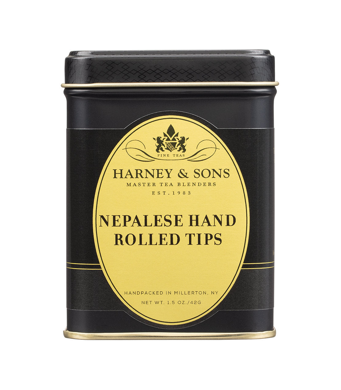 Harney & Sons Fine Teas- 1.5oz black and gold tin of loose Nepalese Hand Rolled Tips