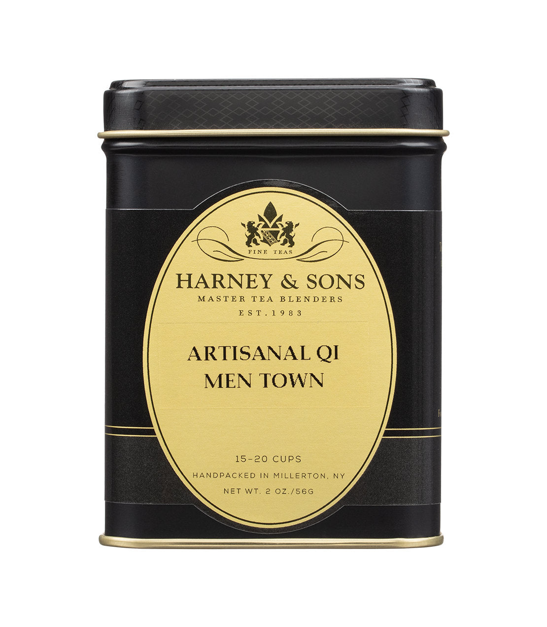 Harney & Sons Fine Teas- Artisanal Qi Men Town- 2oz black and gold tin of loose tea