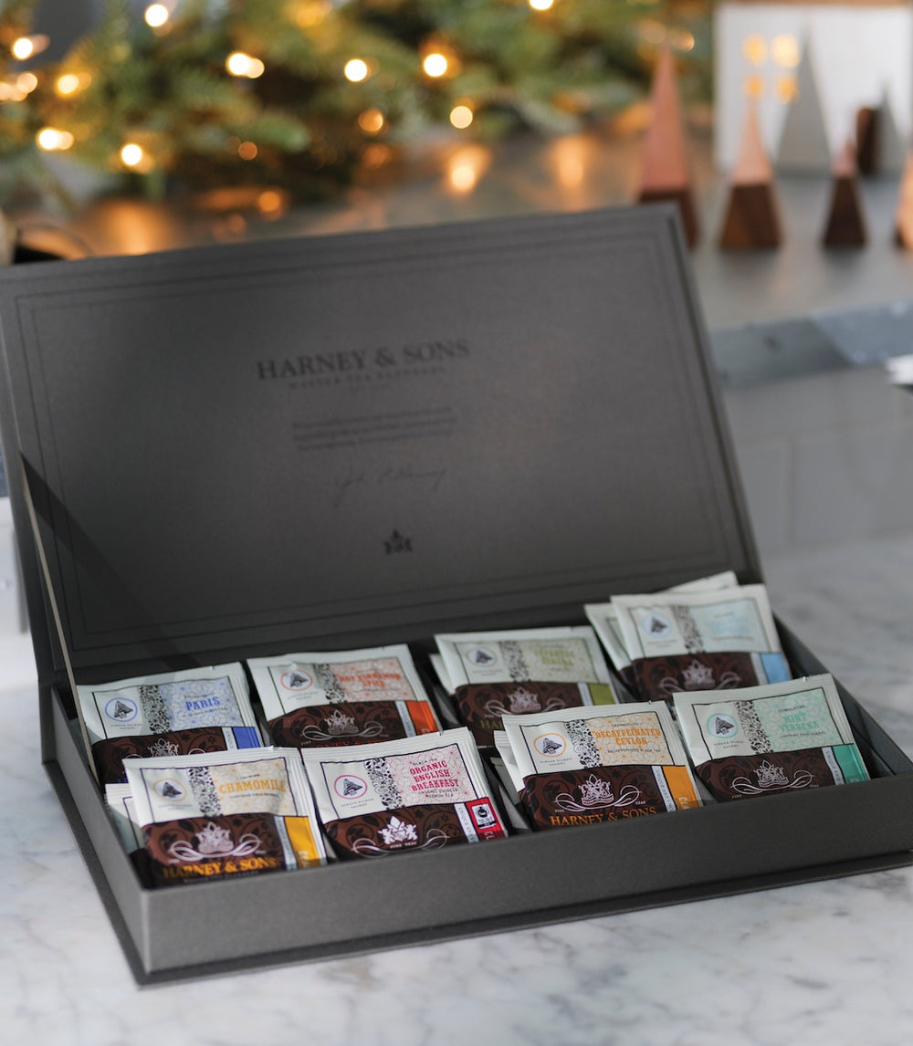Linen Tea Chest in Grey | Eight Teas - Harney & Sons Fine Teas