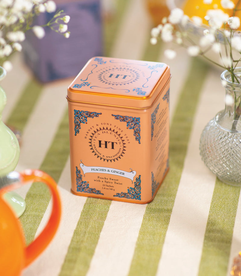 Peaches & Ginger Tea HT Tin 20 Sachets | Harney & Sons - Harney & Sons ...