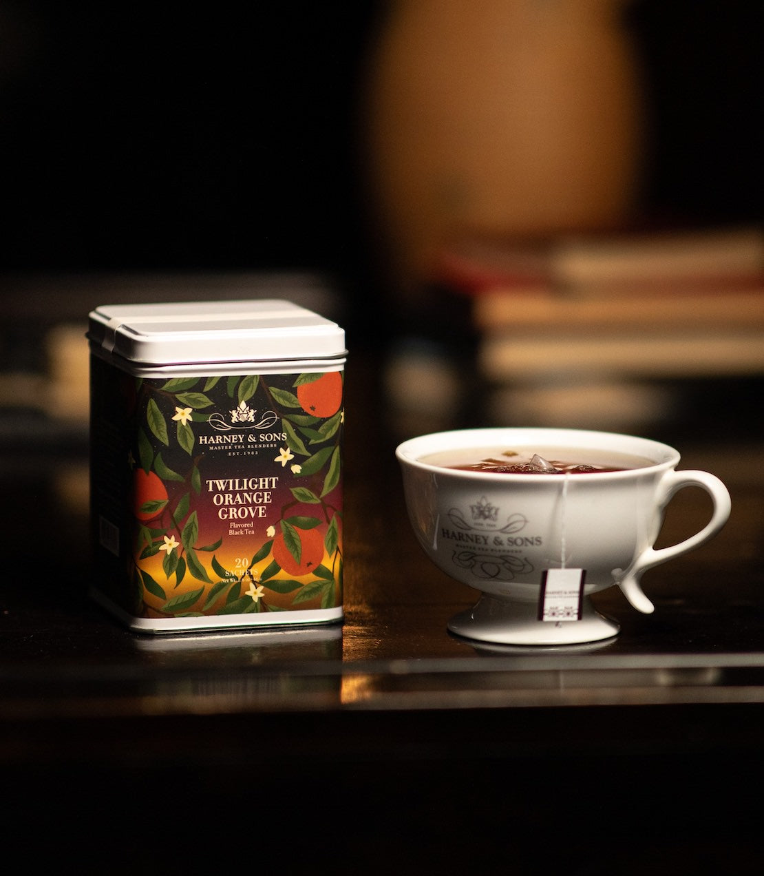 Twilight Orange Grove Black Tea | Tin of 20 Sachets | Harney and Sons
