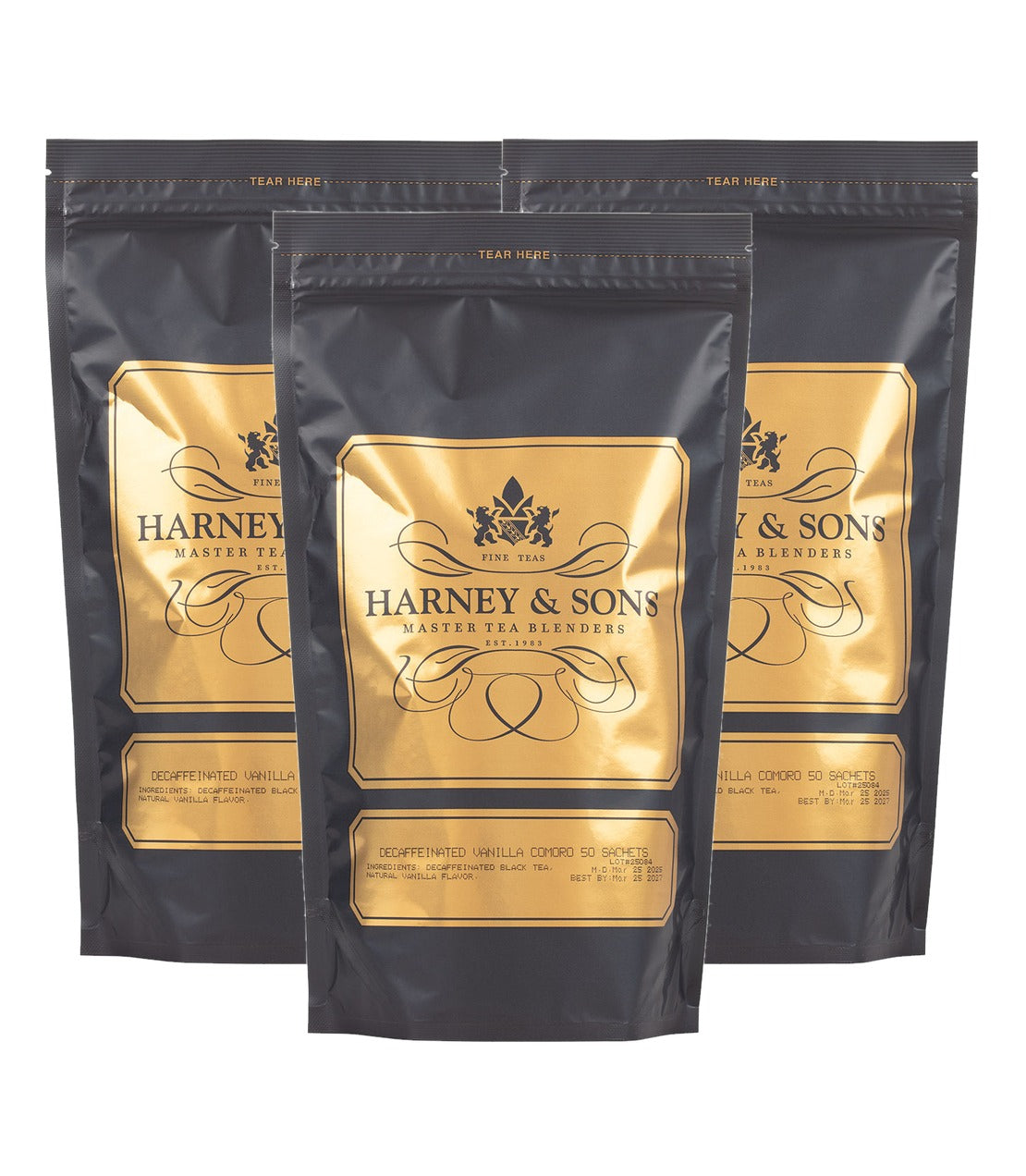 Decaf Vanilla Comoro Trio – 3 Bags of 50 Sachets — three bags of 50 sachets