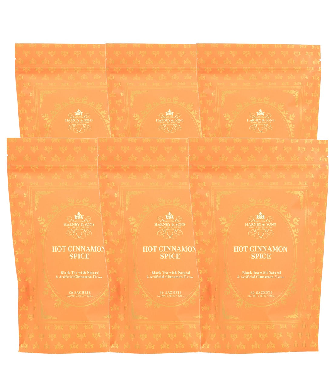 Hot Cinnamon Spice Half Dozen – 6 Bags of 50 Sachets — six bags of 50 sachets