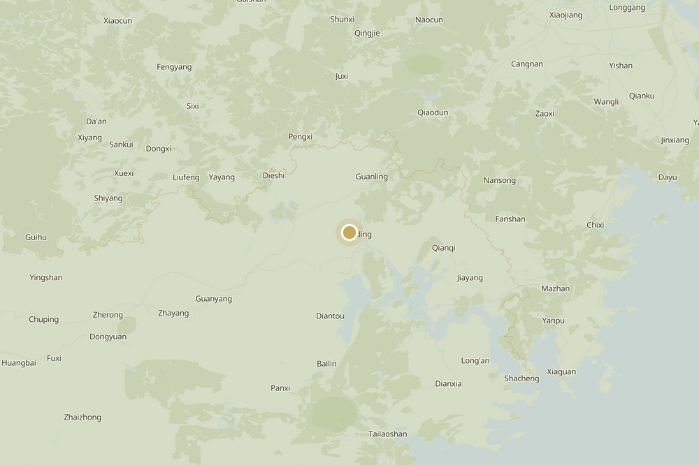 Map of Fuding, Fujian, China