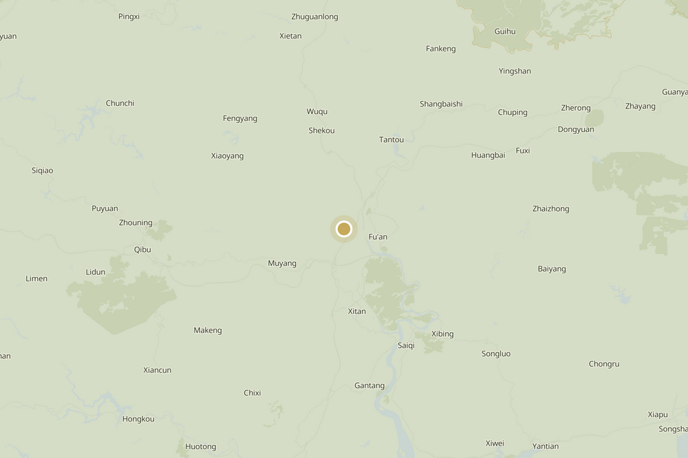 Map of Fuan, Fujian, China