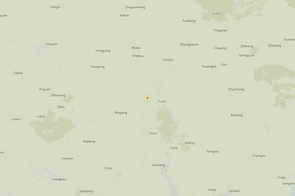 Map of Fuan, Fujian, China