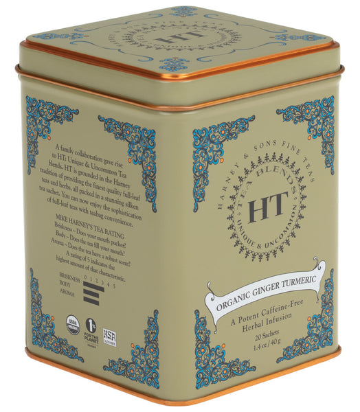 Organic Ginger Turmeric HT Tin 20 Sachets | Harney & Sons