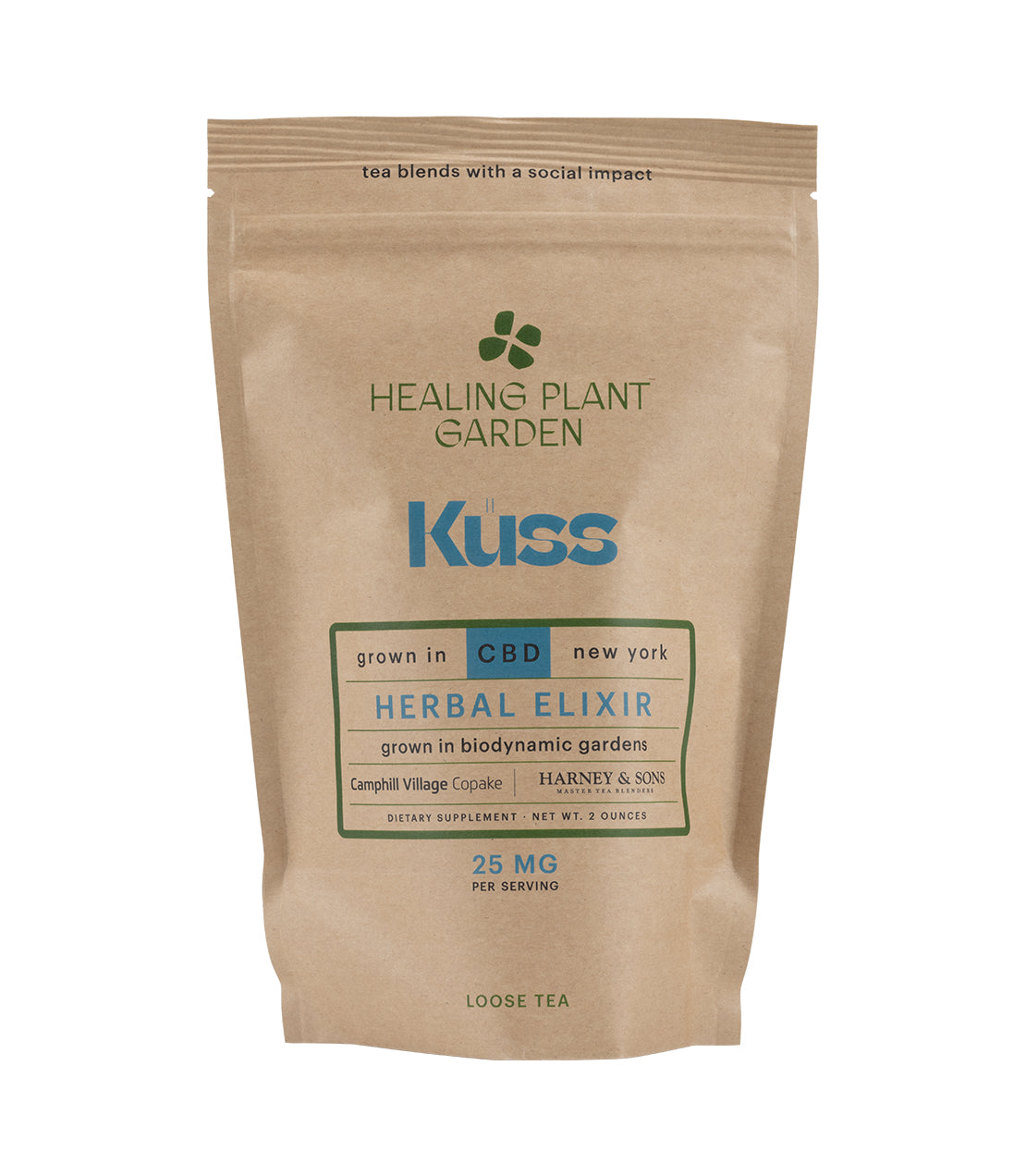 Camphill Village - Kuss - Herbal Elixir, 25 MG CBD - Loose 2 oz. Bag - Harney & Sons Fine Teas