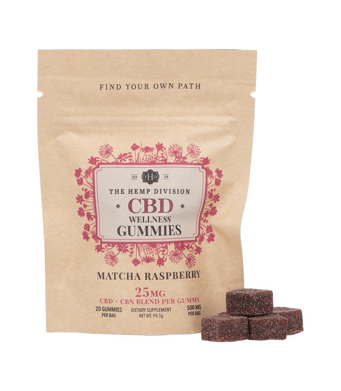 Matcha Raspberry CBD Wellness Gummies - 20 ct Bag  - Harney & Sons Fine Teas