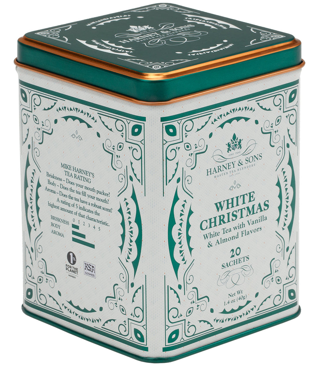 White Christmas Tea Tin 20 Sachets | Harney & Sons