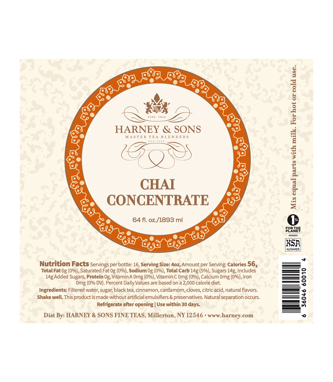 Chai Concentrate -   - Harney & Sons Fine Teas