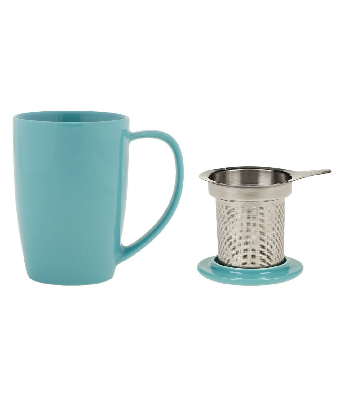 Curve Mug with Infuser 15 oz (Multiple colors) - 15 oz. Turquoise - Harney & Sons Fine Teas