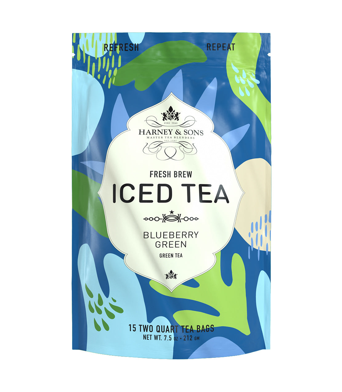 Blueberry Green - Iced Tea Pouches Bag of 15 Pouches - Harney & Sons Fine Teas