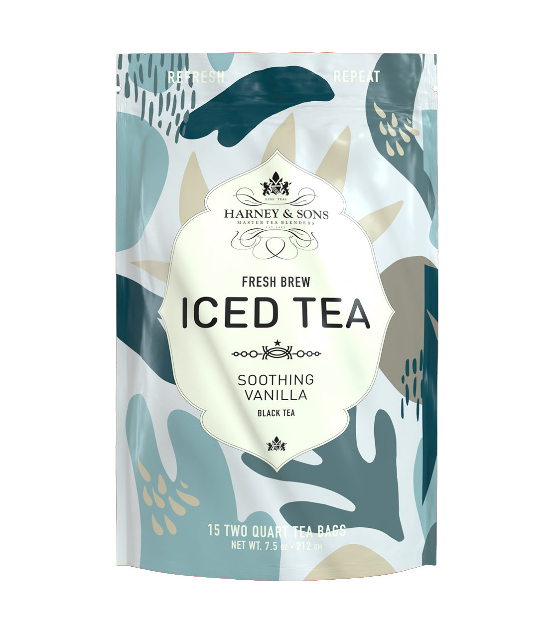 Soothing Vanilla Fresh Brew Iced Tea - Iced Tea Pouches Bag of 15 Pouches - Harney & Sons Fine Teas