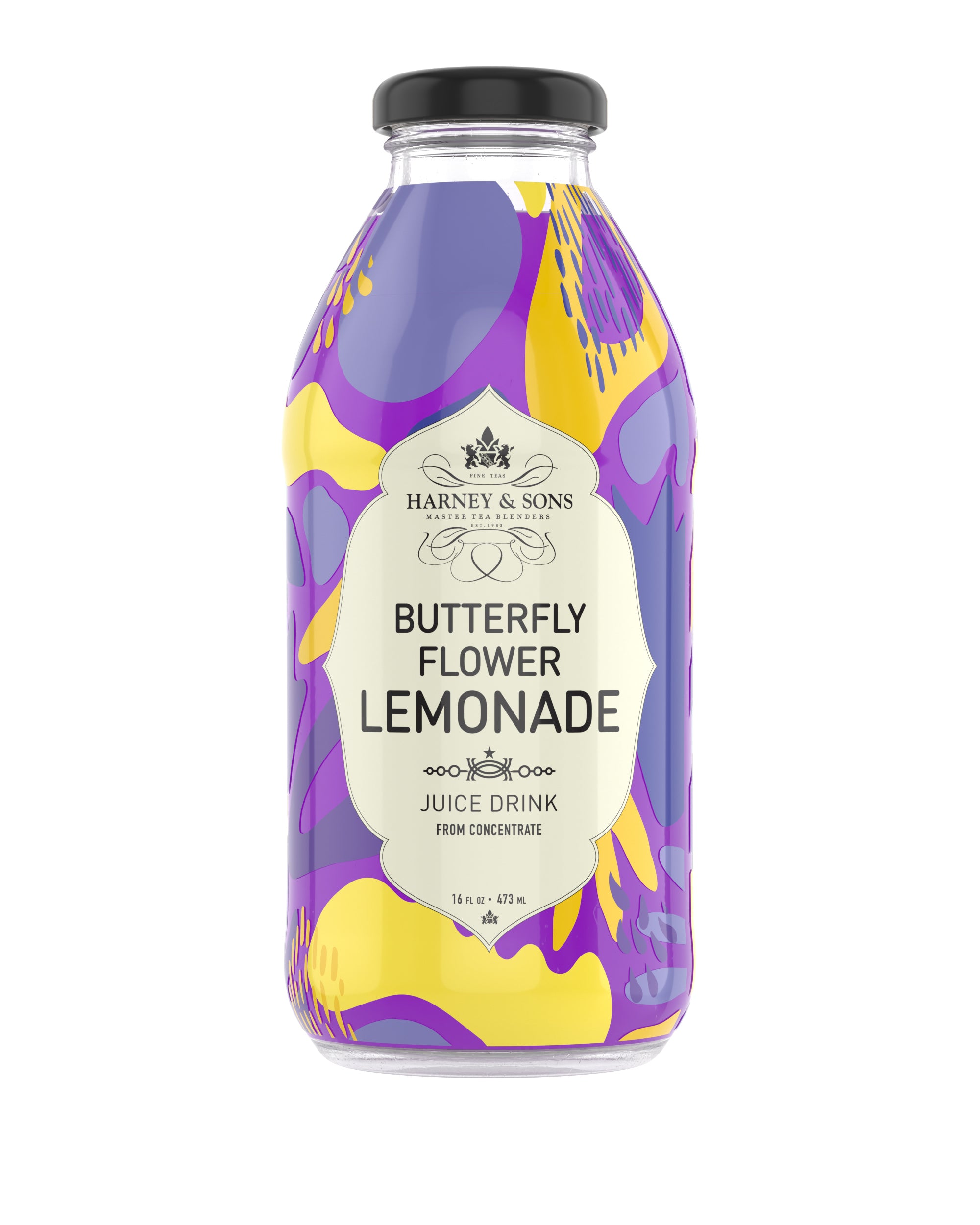 Butterfly Flower Lemonade Iced Tea - 16 oz. Bottle Case of 12 Bottles - Harney & Sons Fine Teas