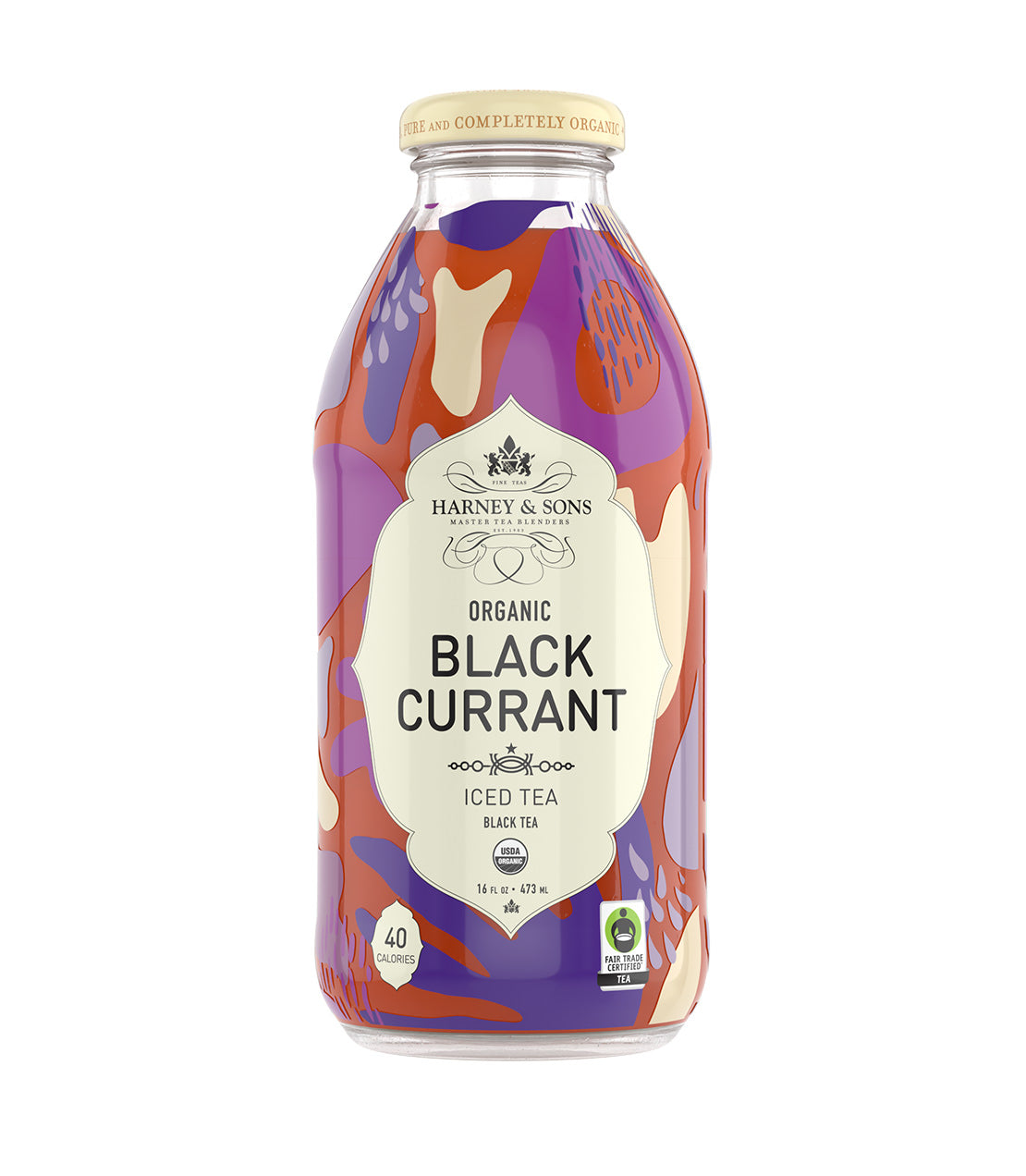 Organic Black Currant Iced Tea - 16 oz. Bottle Case of 12 Bottles - Harney & Sons Fine Teas