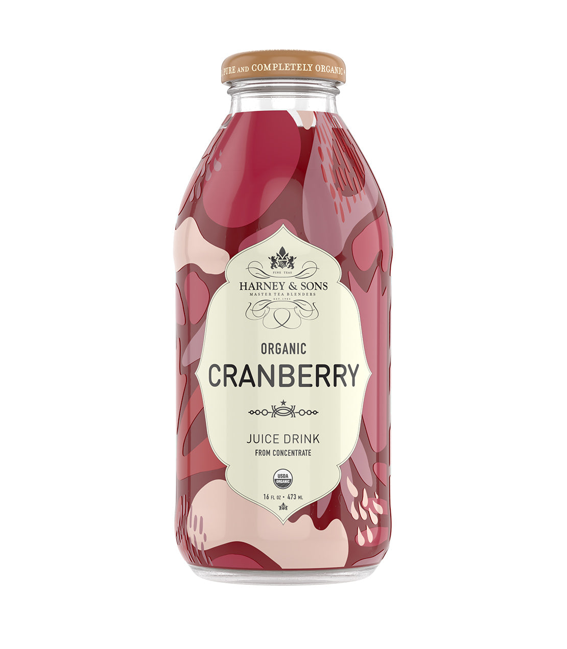 Organic Cranberry Juice Drink - 16 oz. Bottle Case of 12 Bottles - Harney & Sons Fine Teas