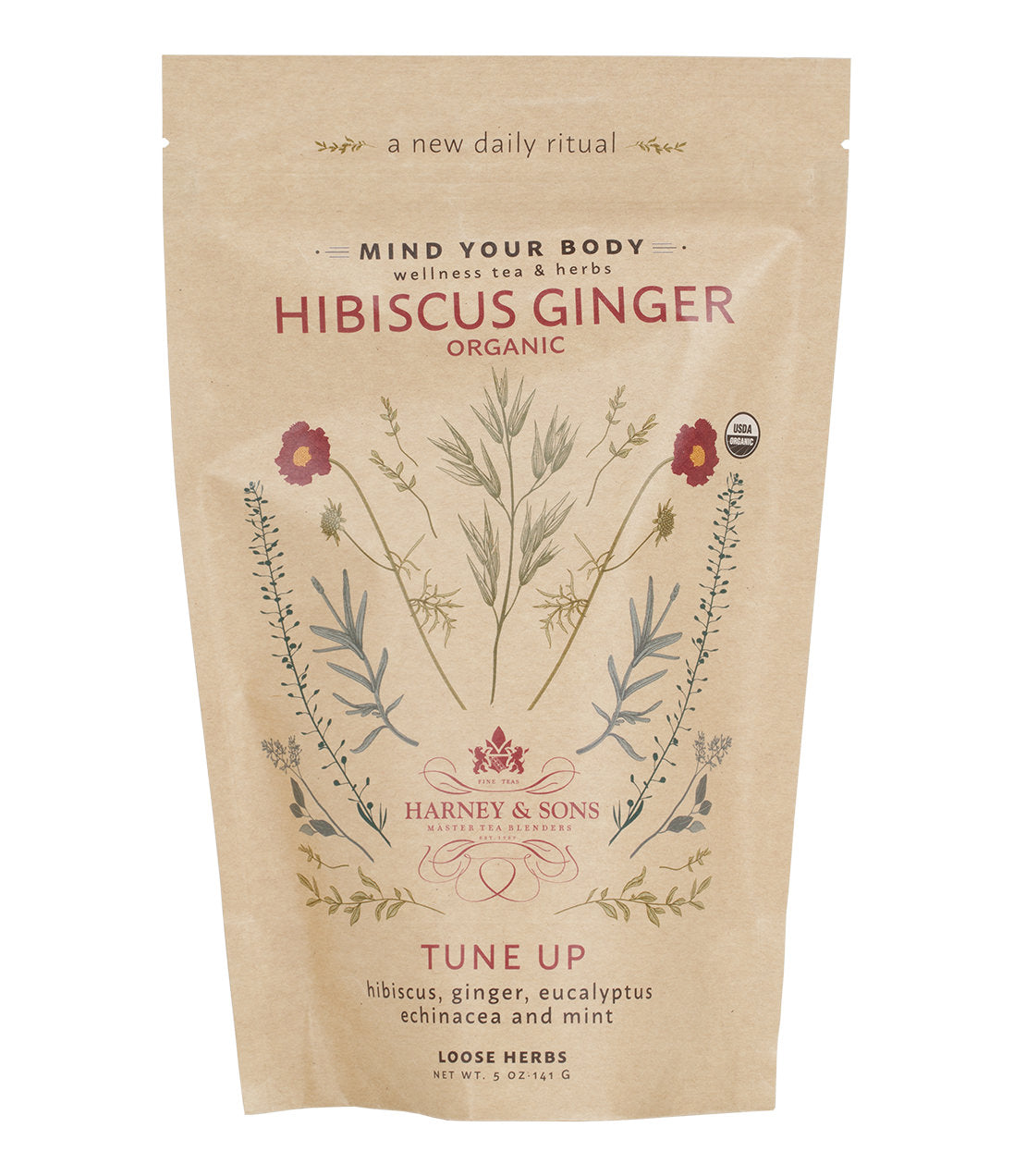Organic Hibiscus Ginger - Tune Up - Loose 5 oz. Bag - Harney & Sons Fine Teas