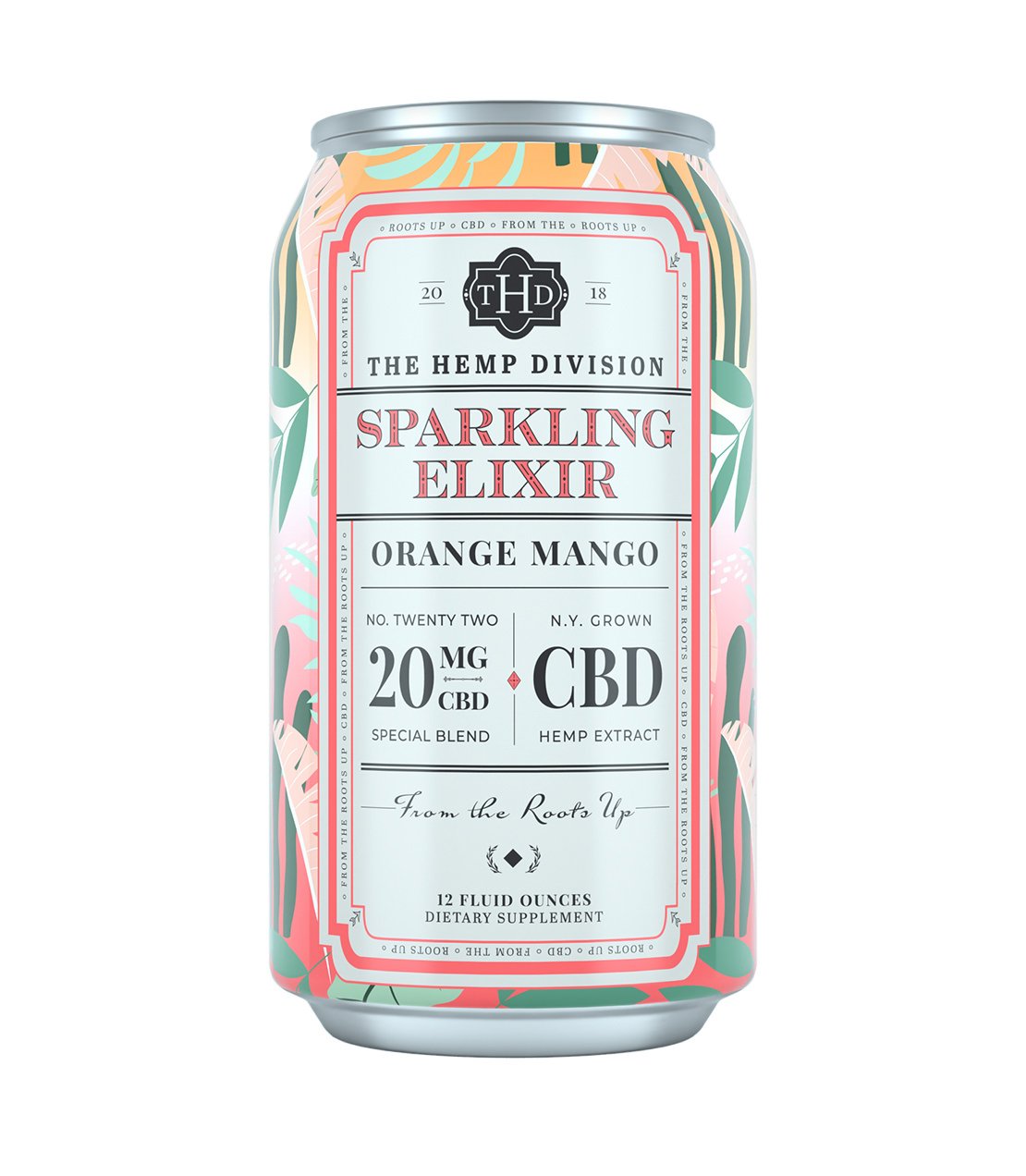 Sparkling Elixir - 20 MG CBD - Orange Mango 12 oz. Can - Harney & Sons Fine Teas