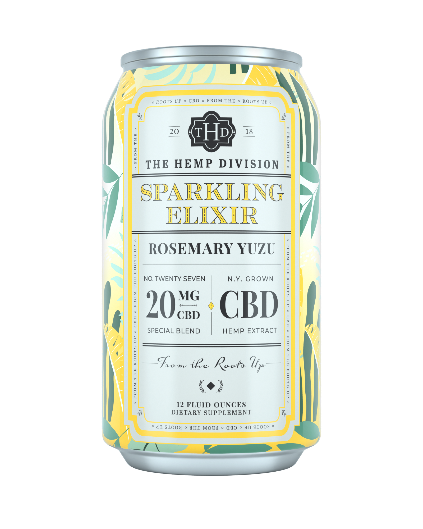 Sparkling Elixir - 20 MG CBD - Yuzu w/ Rosemary 12 oz. Can - Harney & Sons Fine Teas