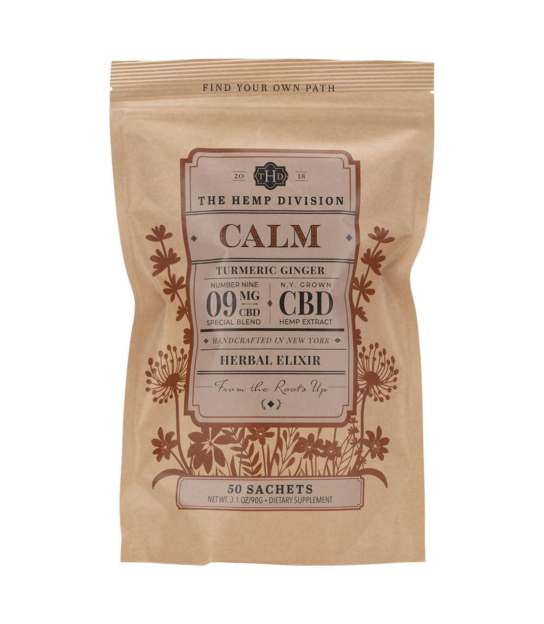 Calm - Turmeric Ginger - 9 MG CBD - Sachets Bag of 50 Sachets - Harney & Sons Fine Teas