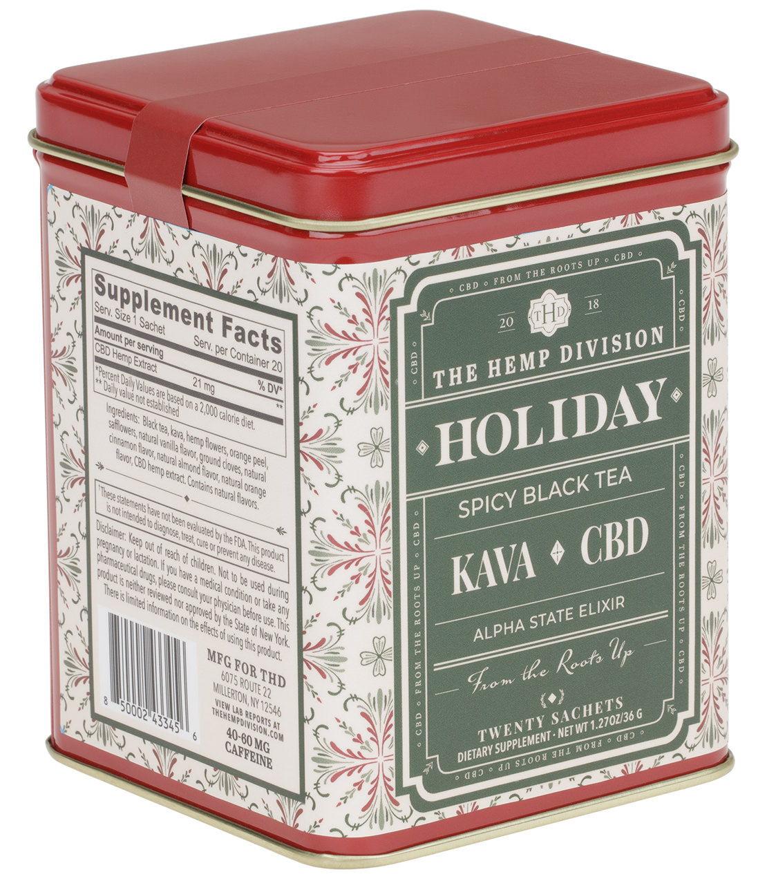 Holiday Kava CBD - Tin of 20 Sachets - 21 MG - Sachets Tin of 20 Sachets - Harney & Sons Fine Teas