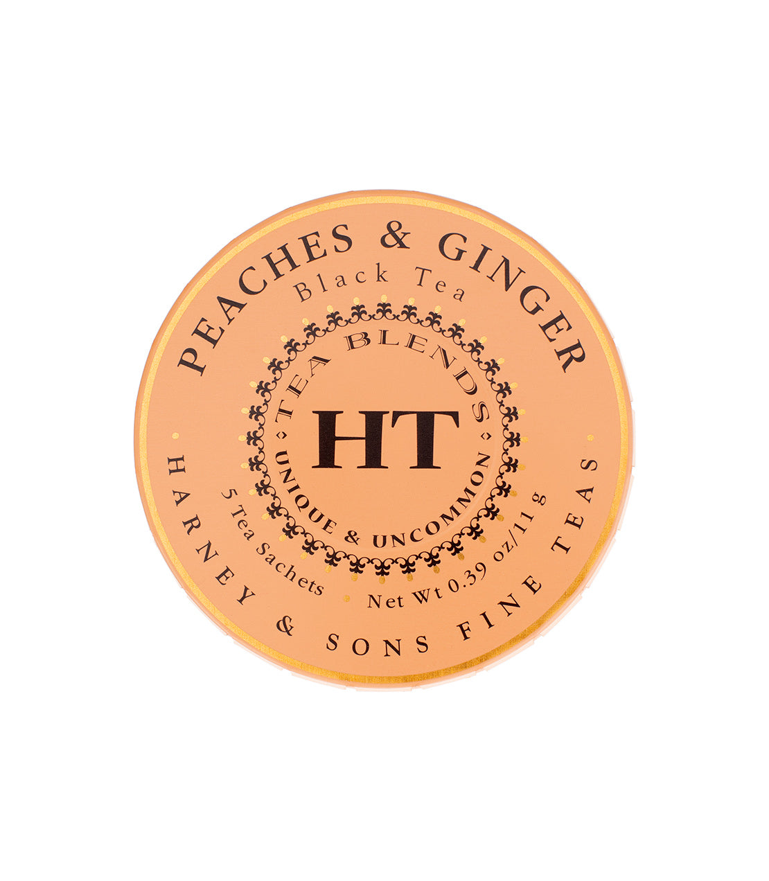 Peaches & Ginger,  Tagalong Tin of 5 Sachets - Sachets Tagalong Tin of 5 Sachets - Harney & Sons Fine Teas
