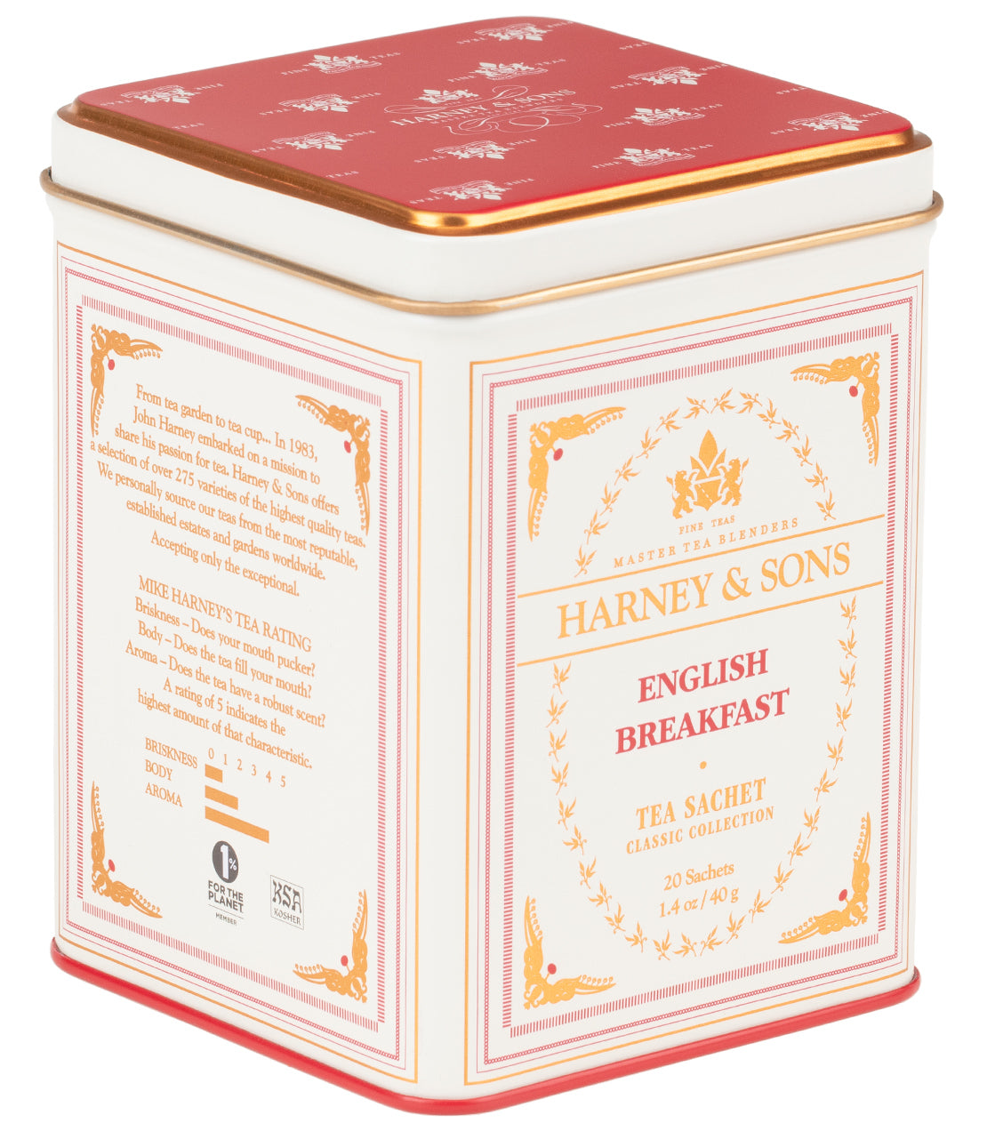 English Breakfast - Sachets Classic Tin of 20 Sachets - Harney & Sons Fine Teas