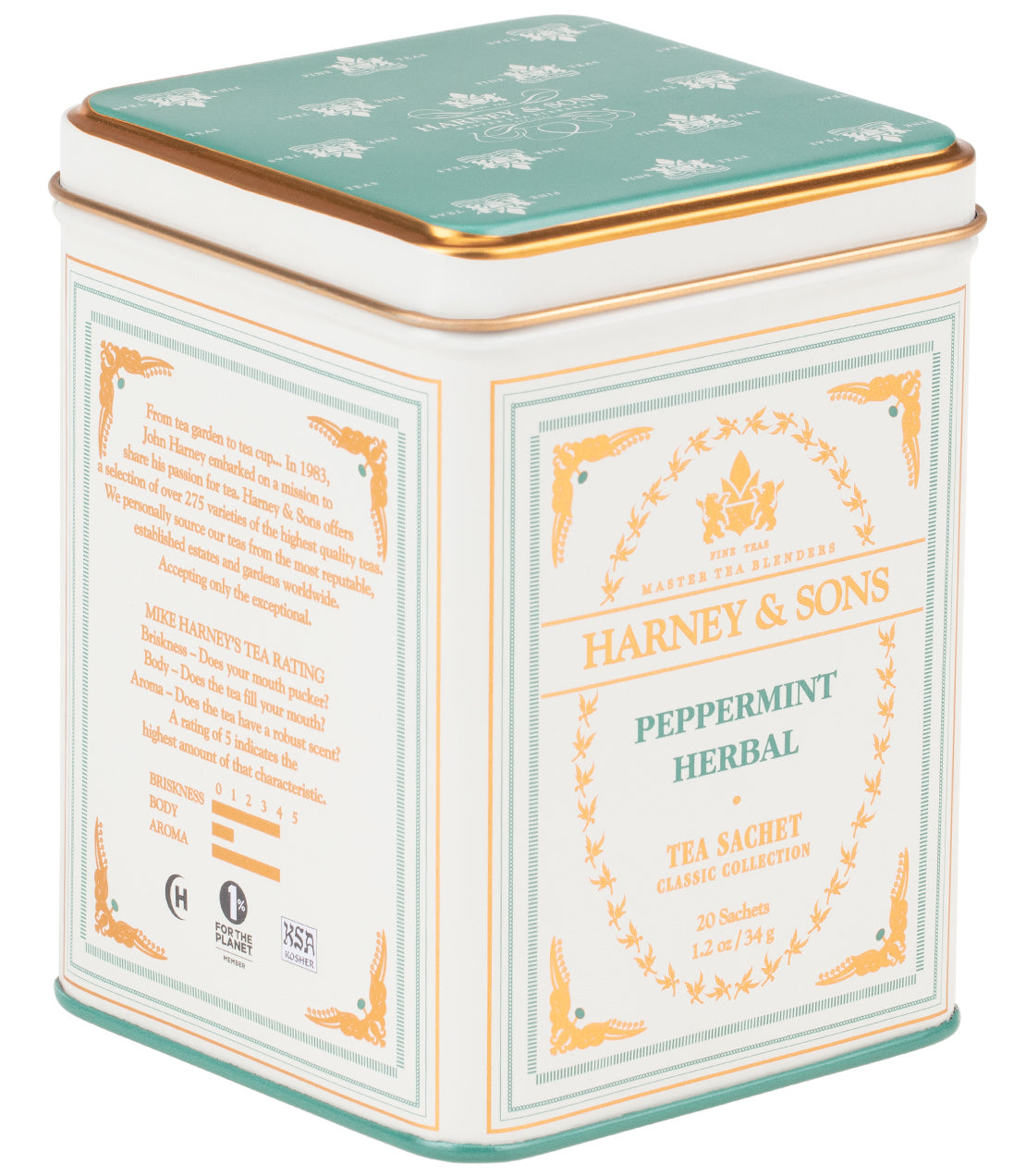Peppermint Herbal - Sachets Classic Tin of 20 Sachets - Harney & Sons Fine Teas