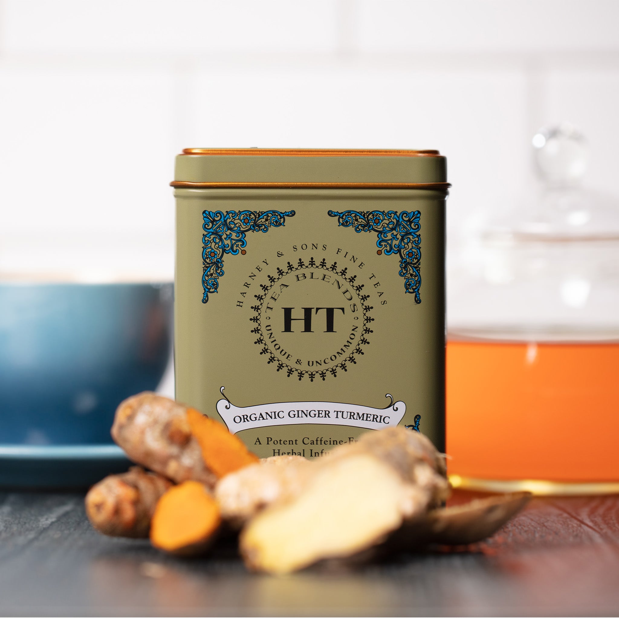 Organic Ginger Turmeric, HT Tin of 20 Sachets -   - Harney & Sons Fine Teas