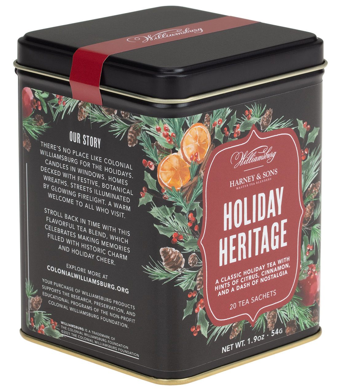 Williamsburg Holiday Heritage Tea, Tin of 20 Sachets - Sachets Tin of 20 Sachets - Harney & Sons Fine Teas