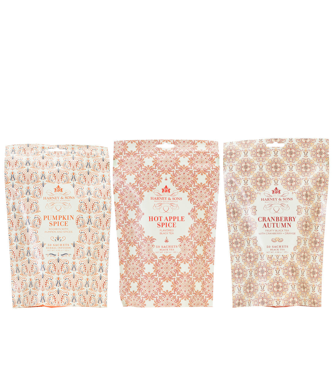 Fall Harvest Trio - 3 Bags of 50 sachets - Sachets 3 Bags of 50 Sachets - Harney & Sons Fine Teas