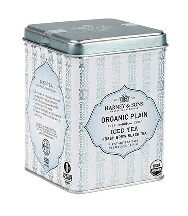 Plain Black (Classic Black) - Fresh Brew Iced Tea - Iced Tea Pouches Tin of 6 Pouches - Harney & Sons Fine Teas